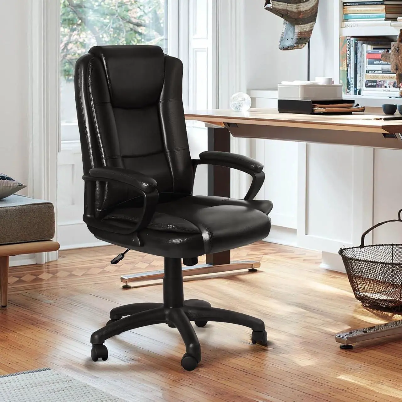 Alt view image 7 of 7 - Vitesse Home Office Chair, 300LBS 8Hours Heavy Duty Design, Ergonomic High Back Cushion Lumbar Back Support, Computer Desk Chair, Big and Tall Chair, Adjustable Executive Leather Chair With Arms