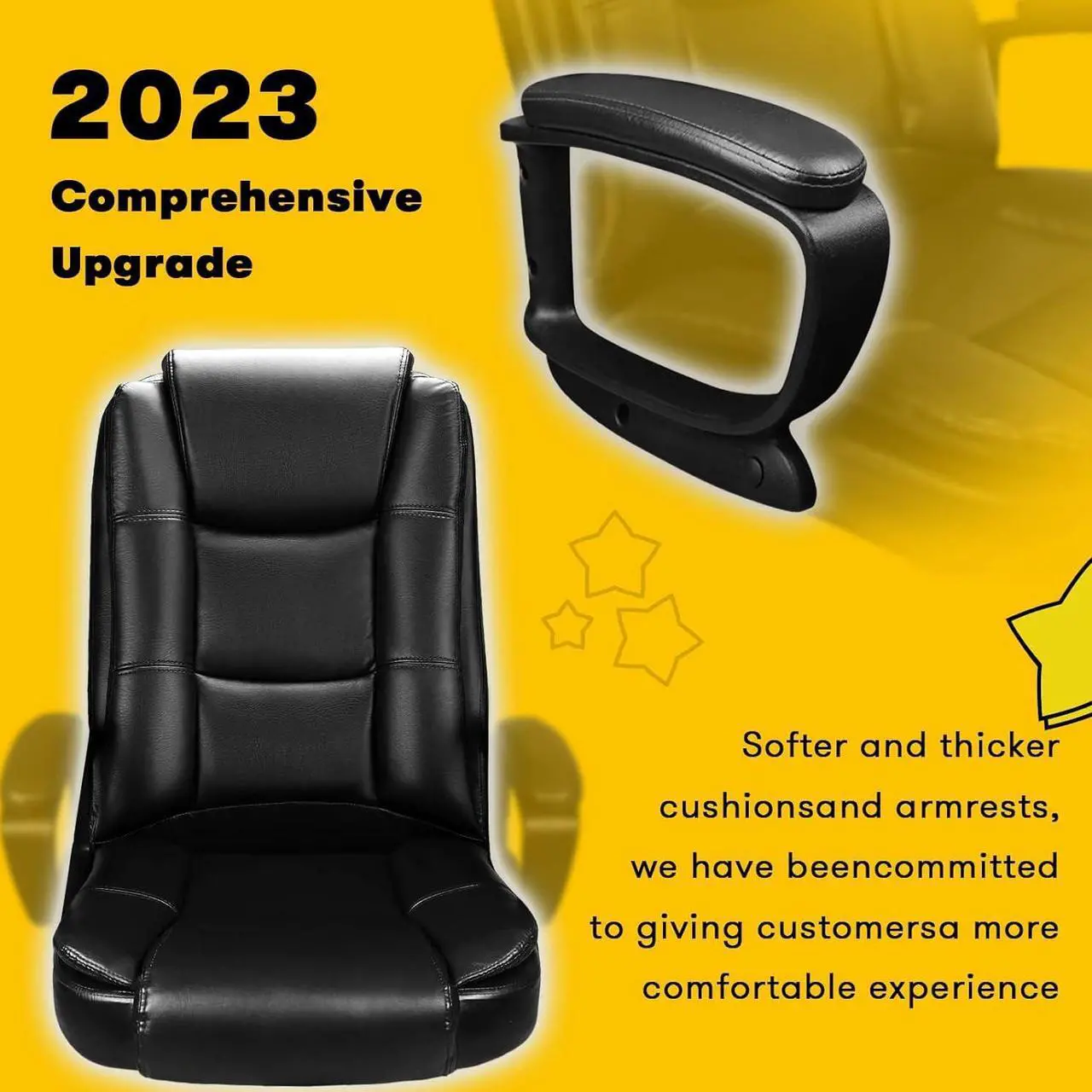 Alt view image 4 of 7 - Vitesse Home Office Chair, 300LBS 8Hours Heavy Duty Design, Ergonomic High Back Cushion Lumbar Back Support, Computer Desk Chair, Big and Tall Chair, Adjustable Executive Leather Chair With Arms
