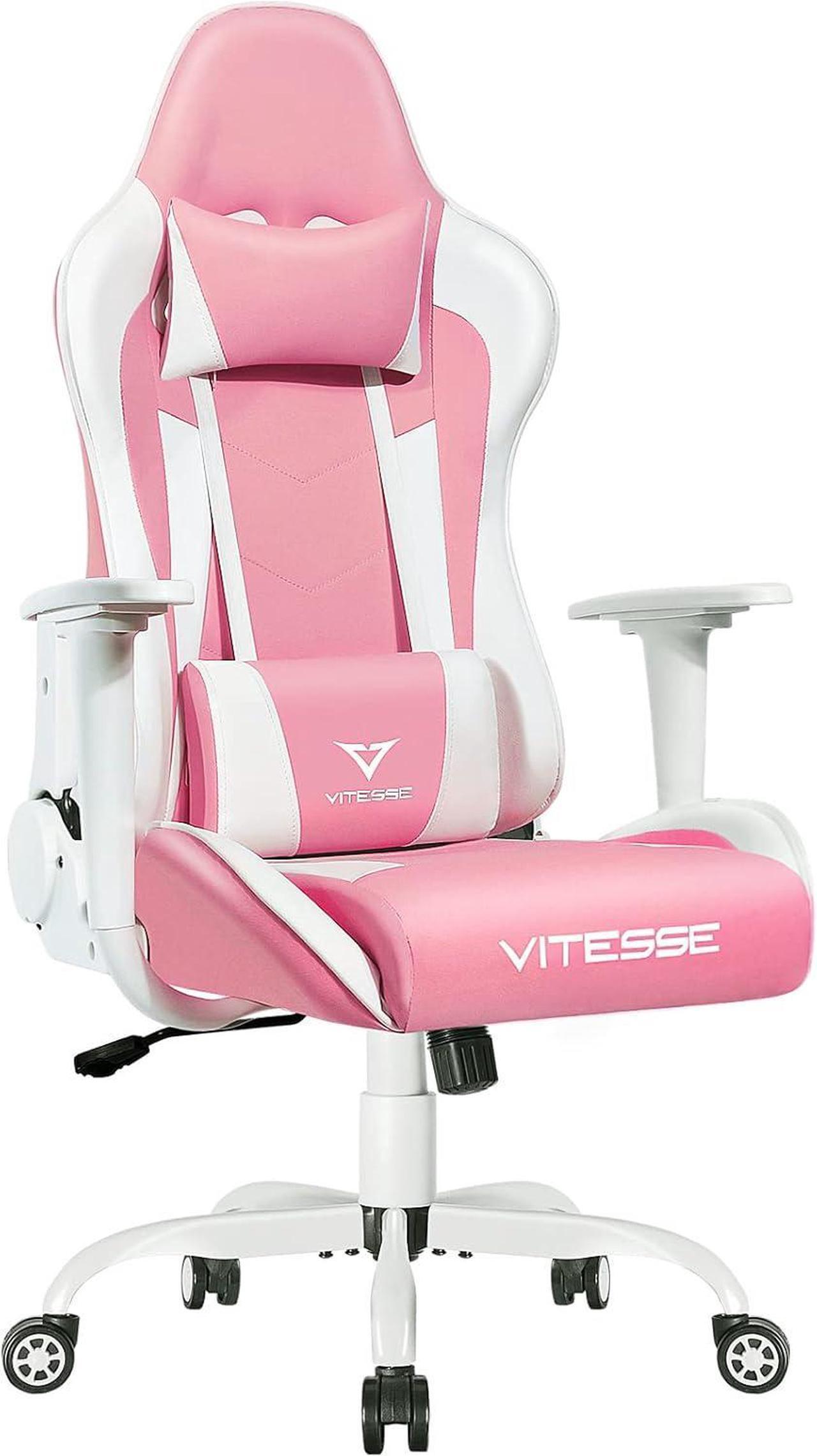Main image of Vitesse Gaming Chair,Pink Gaming Chair for Girl Ergonomic Office Desk Chair Racing Office Chair Adjustable High Back Chair Game Chair Swivel Leather Chair with Lumbar Support and Headrest