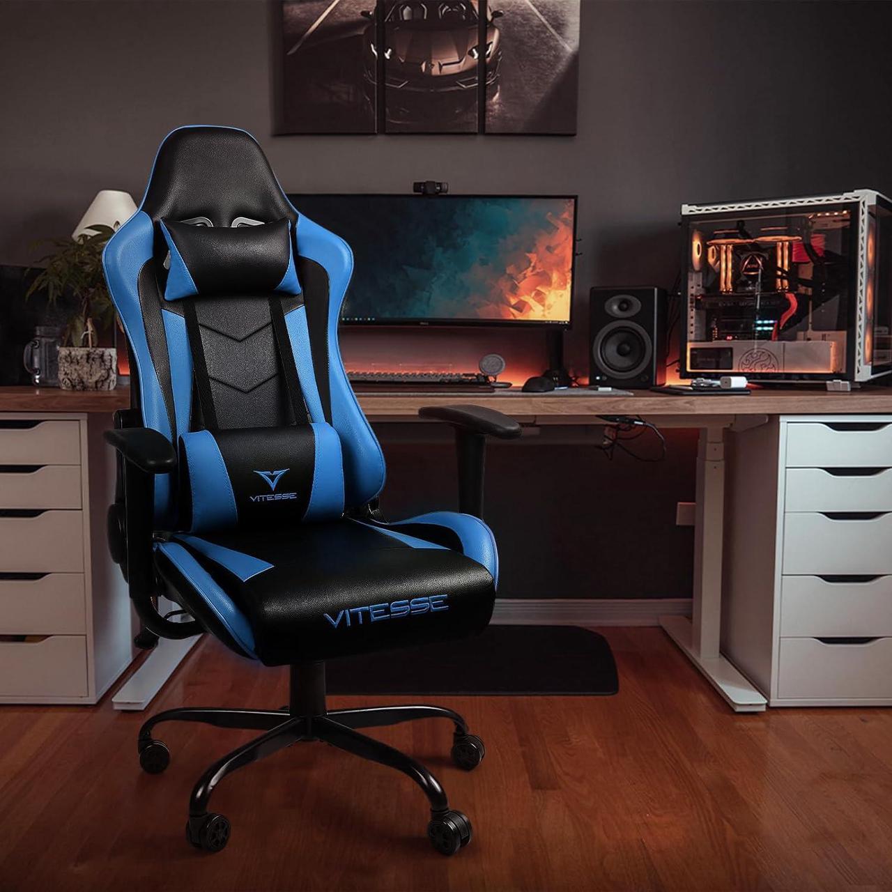 Alt view image 7 of 7 - VITESSE Ergonomic Gaming Chair for Adults, 300 lbs PC Computer Gaming Office Chair with Lumbar Support and Headrest