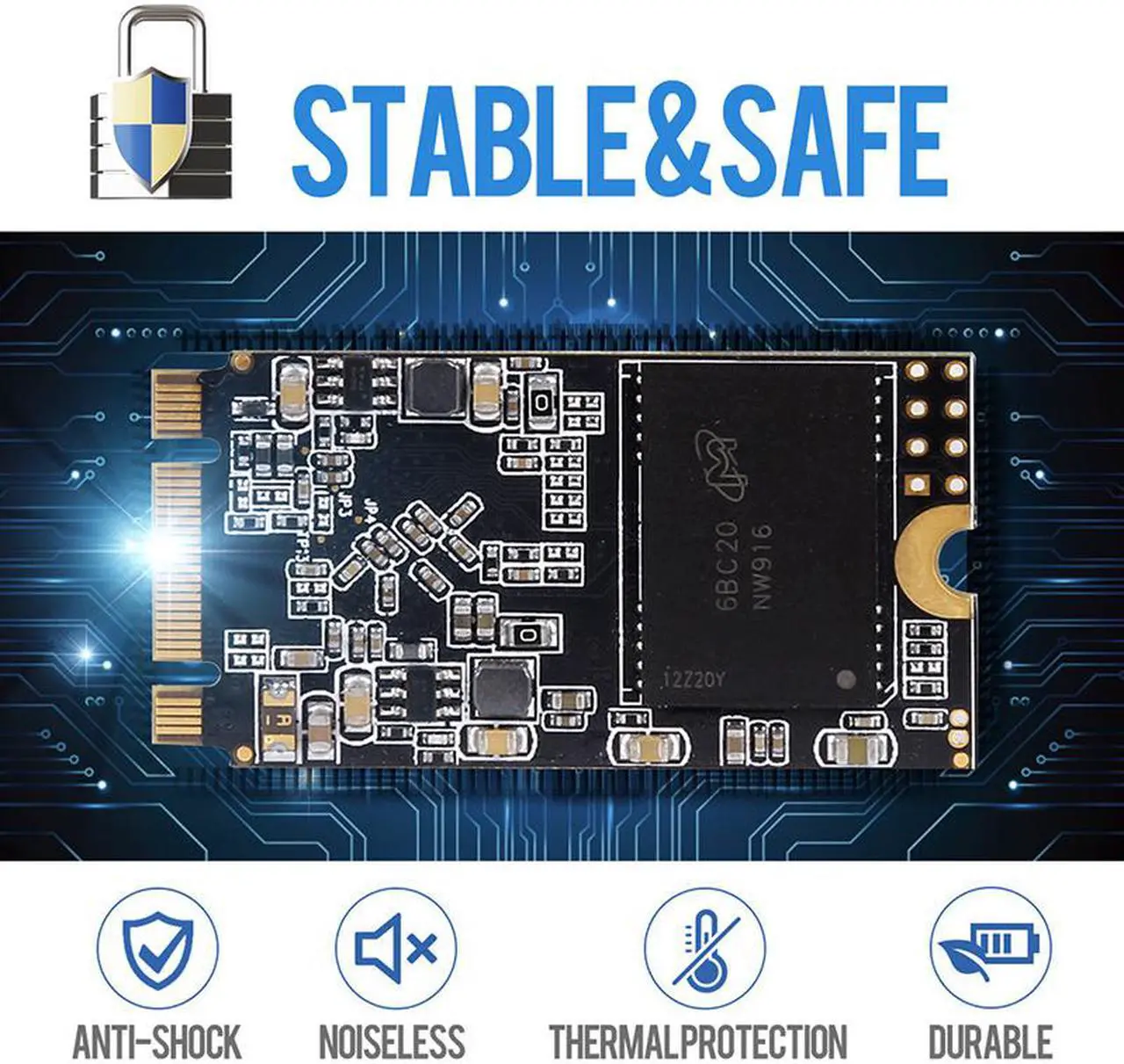 Alt view image 4 of 4 - Dogfish M.2 2242 128GB Ngff SATA III Internal Solid State Drive 42MM 3D NAND TLC SATA III 6 Gb/s Laptop Hard Drive M2 (128GB M.2 2242)