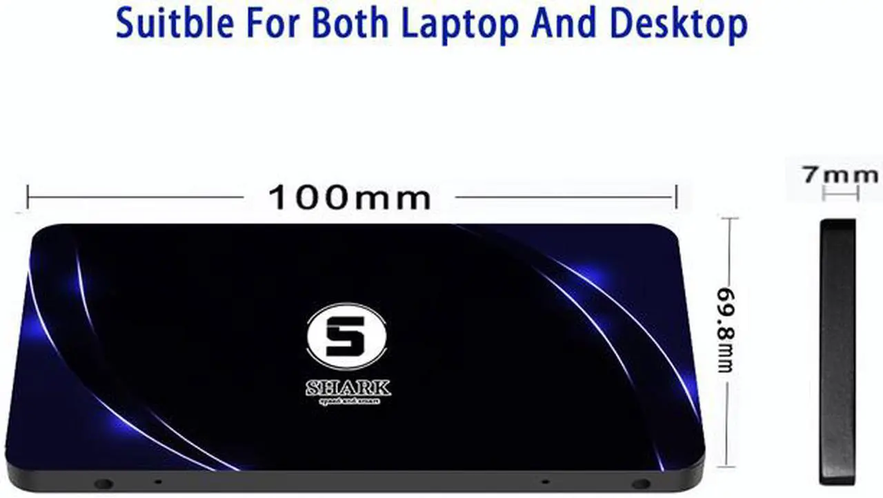 Alt view image 2 of 5 - Shark SSD 60GB SATA3 3D NAND 2.5 Inch 7MM Height MLC TLC Desktop Laptop Hard Drive