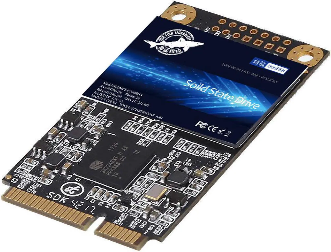 Main image of mSATA SSD 500GB Dogfish 3D NAND TLC SATA III 6 Gb/s, mSATA (30x50.9mm) Internal Solid State Drive Compatible with Desktop PC Laptop (mSATA 500GB)
