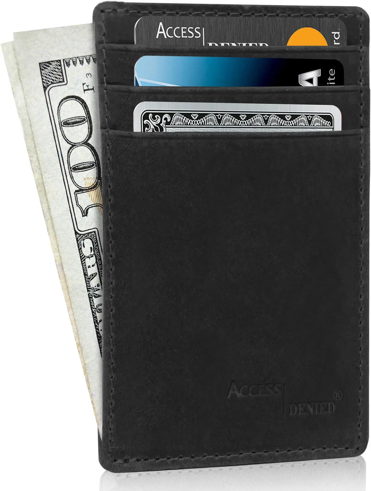 Main image of Slim Minimalist Wallets for Men & Women - Front Pocket Wallet RFID Blocking Card Holder
