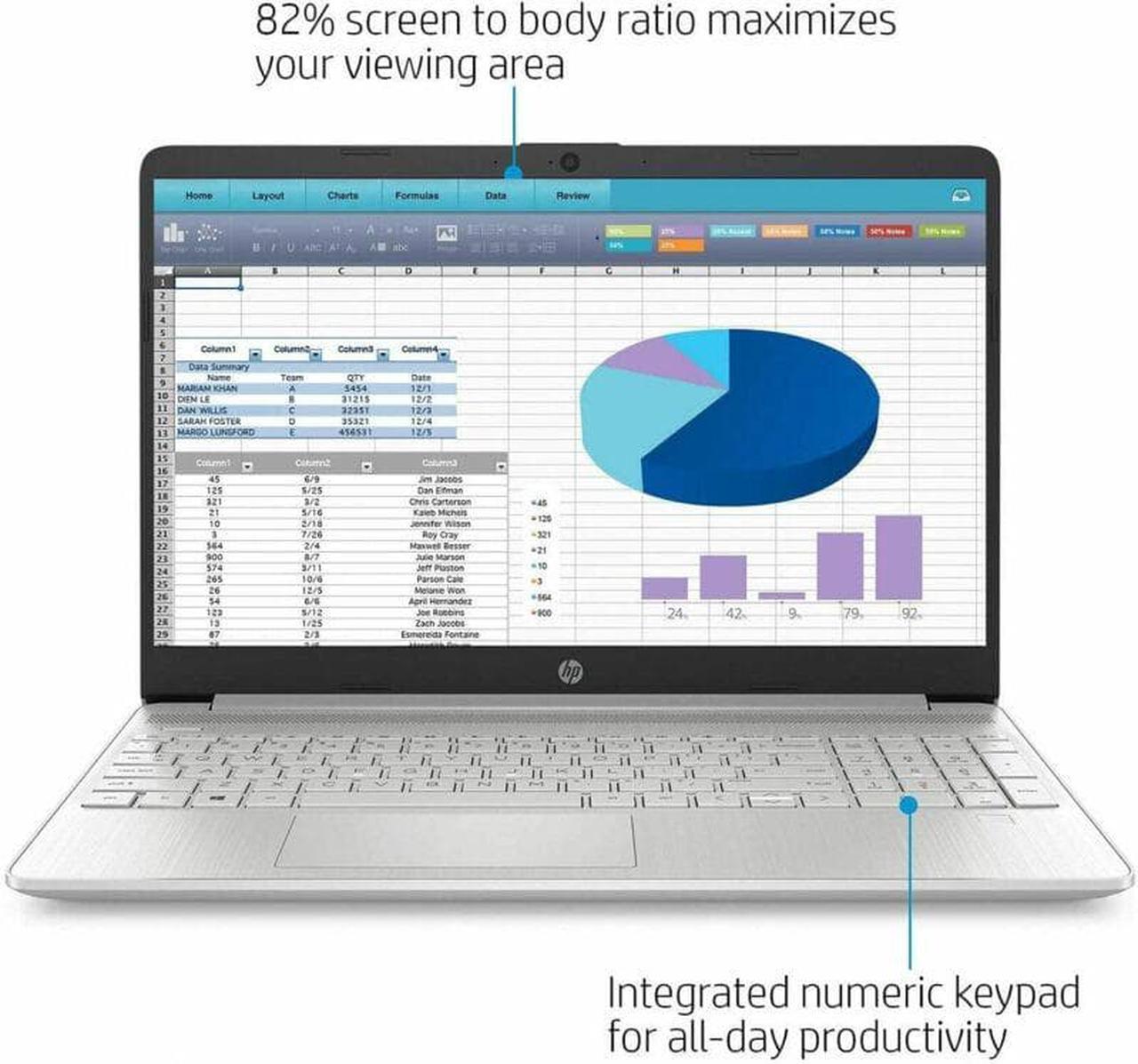 Alt view image 7 of 7 - HP Laptop 15-dw3033dx Laptop, 15.6" FHD (1920 x 1080), Intel Core i3-1115G4, 8 GB RAM, 256 GB SSD, Windows 11