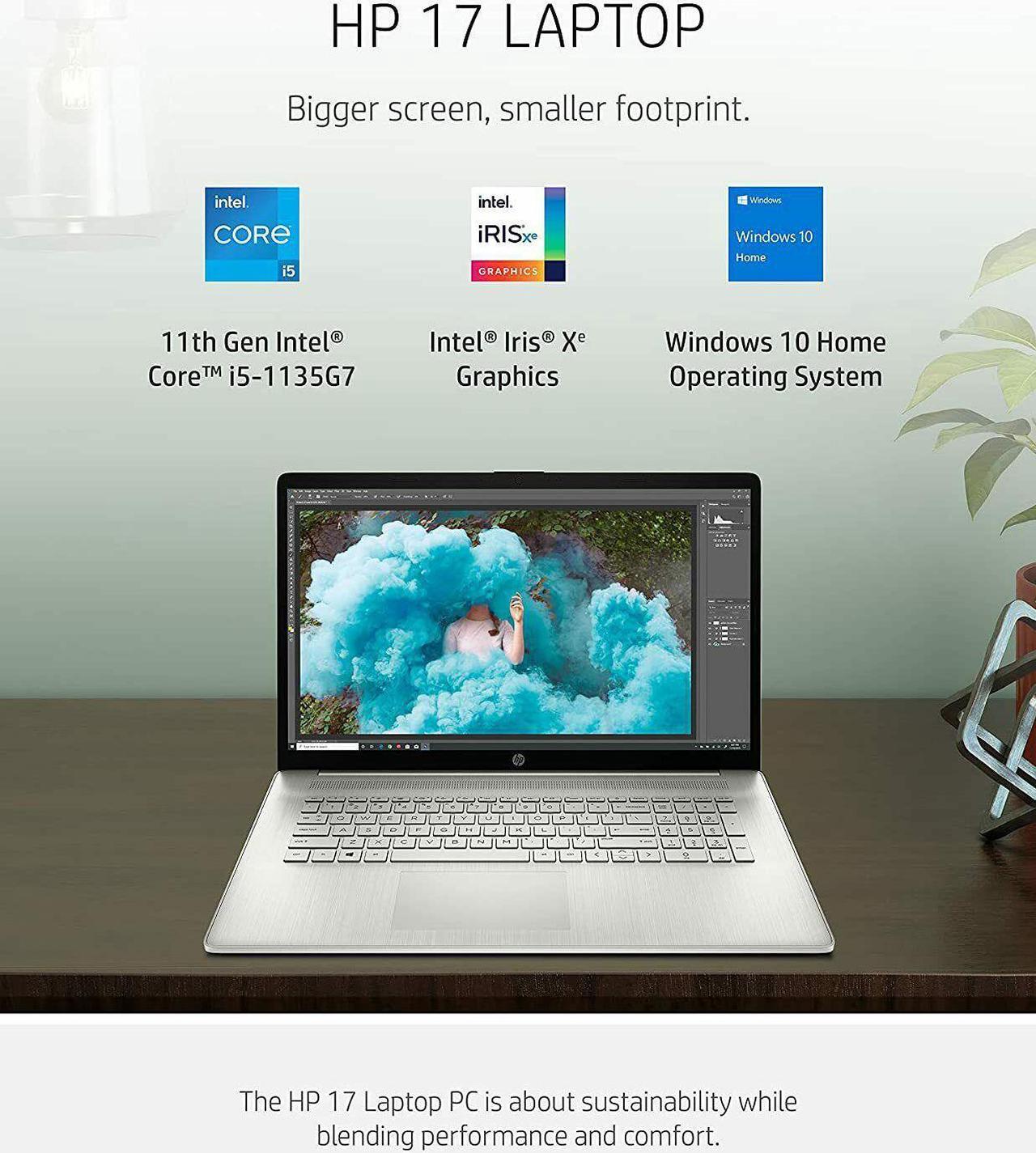Alt view image 3 of 7 - HP Laptop 17-by4061nr Laptop, 17.3" diagonal, FHD (1920 x 1080), Intel Core i5-1135G7, 8 GB RAM, 512 GB SSD, Windows 11