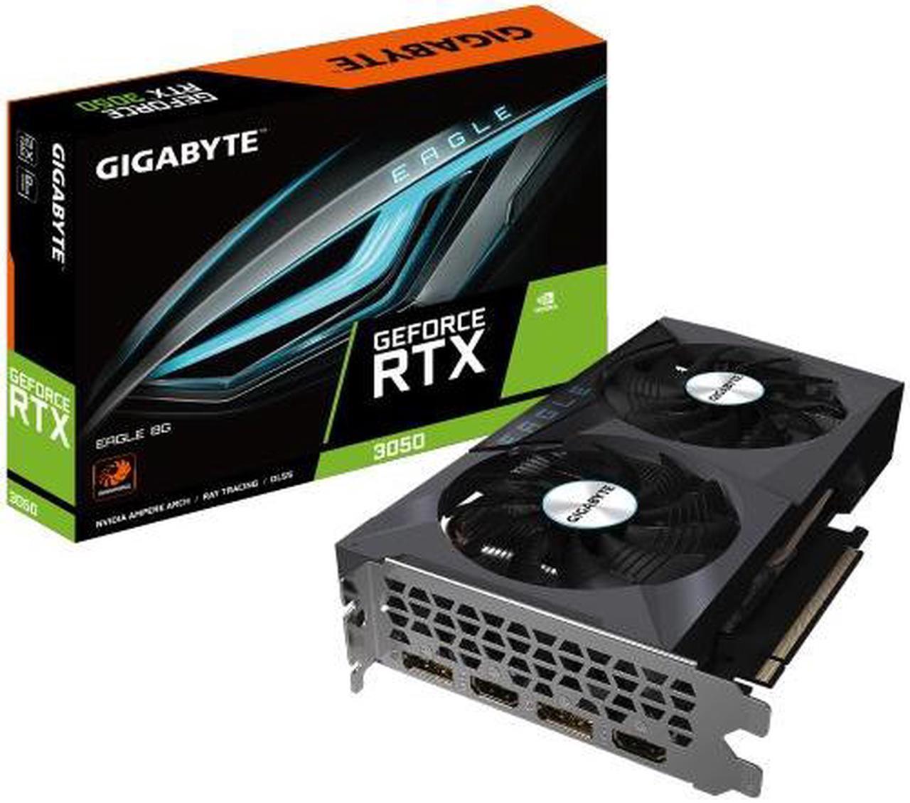 Gigabyte RTX 3050 GV-N3050EAGLE-8GD PCIE 4.0 Video Card GDDR6 DP HDMI ATX 128bit