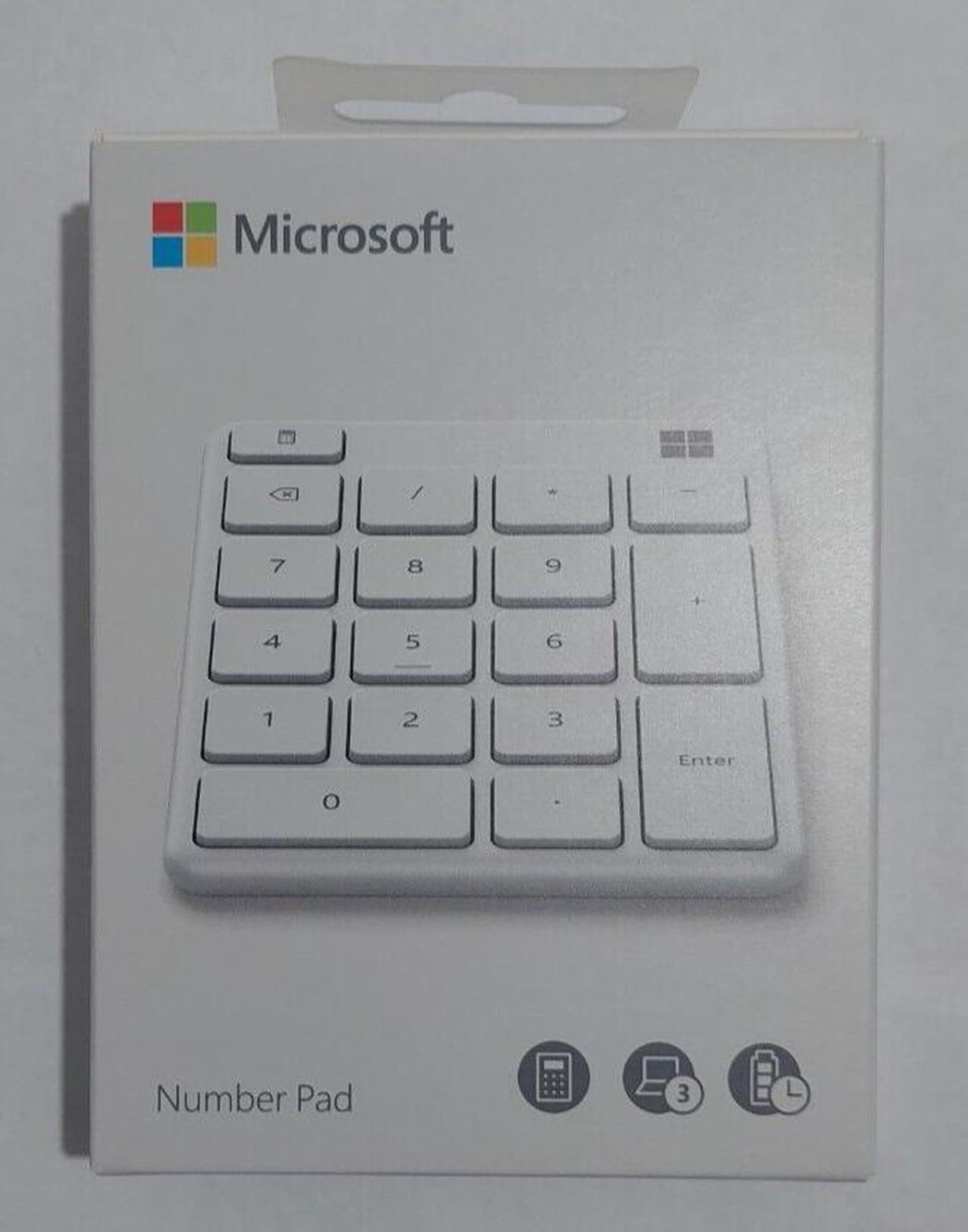 Microsoft white Number Pad Glacier Standalone pad for Numeric Input 23O-00024