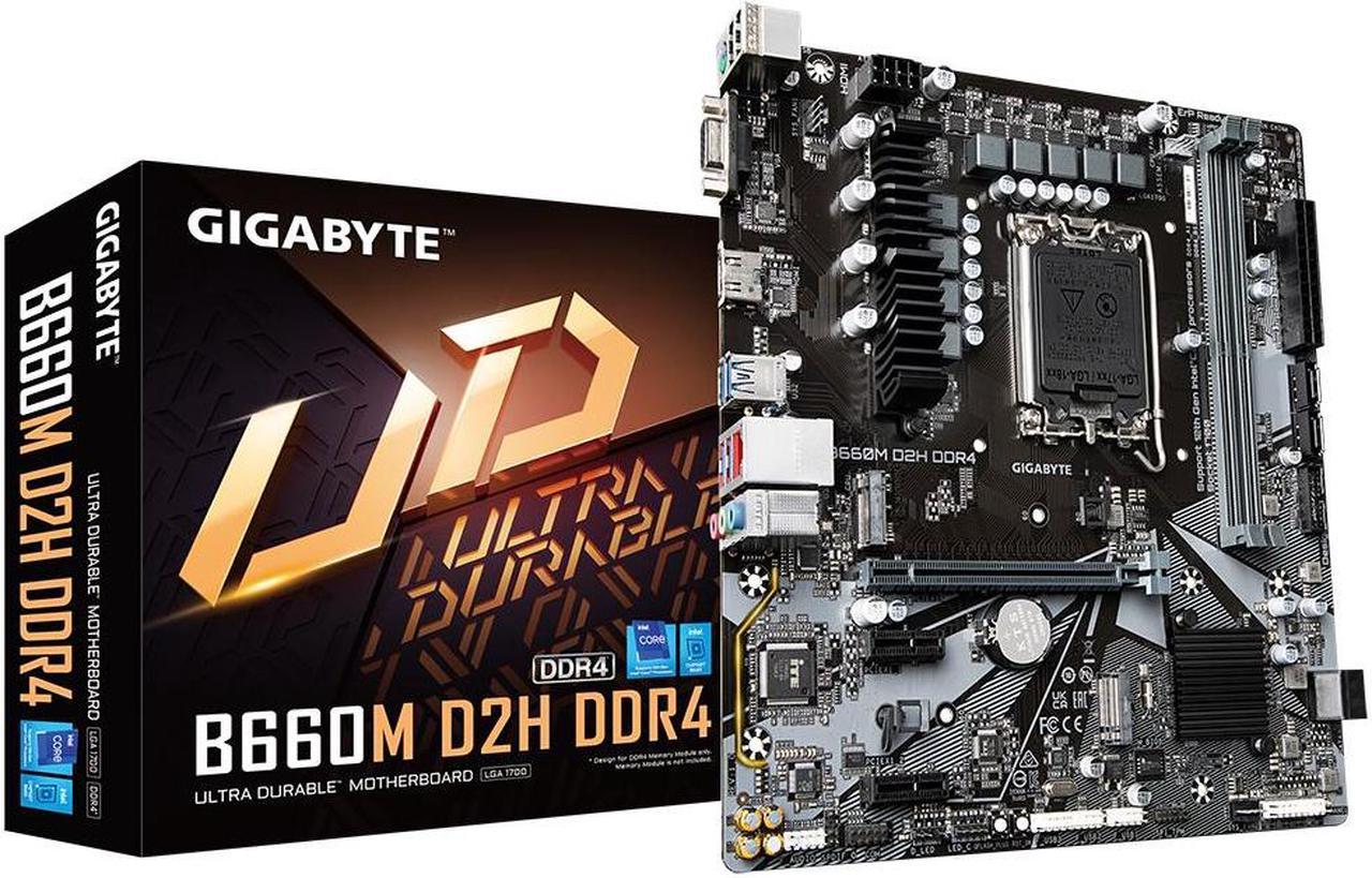 Gigabyte B660M D2H DDR4 Motherboard CPU Socket LGA1700 Intel 2.5GbE Gaming LAN