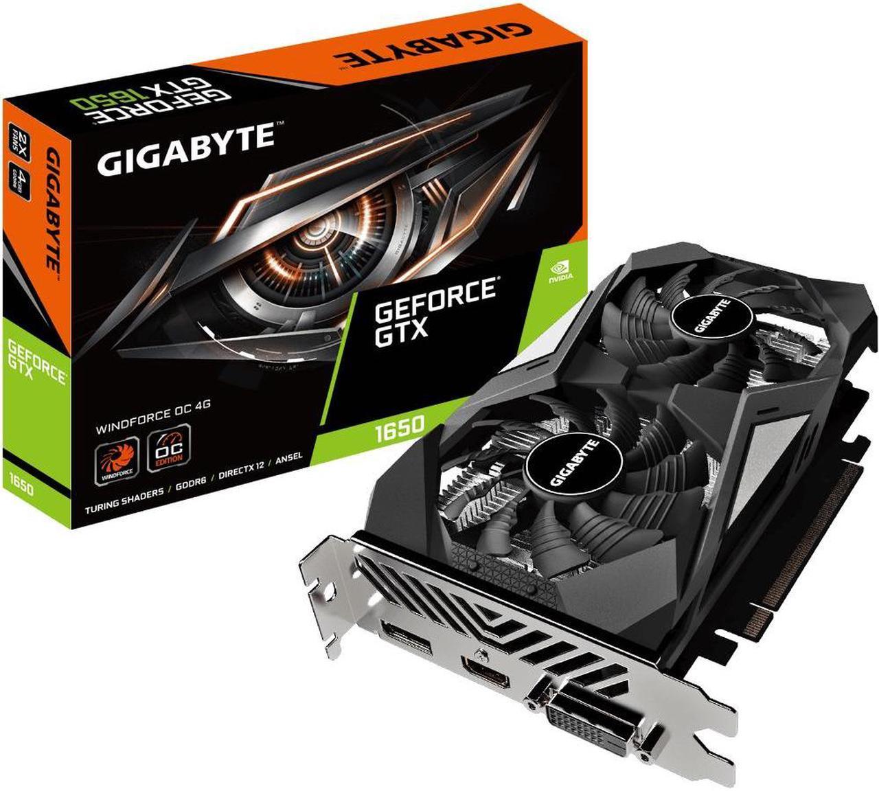 Gigabyte GeForce GTX 1650 D6 OC 4GB GDDR6 GV-N1656WF2OC-4GD 2.0 PCI-E Video Card