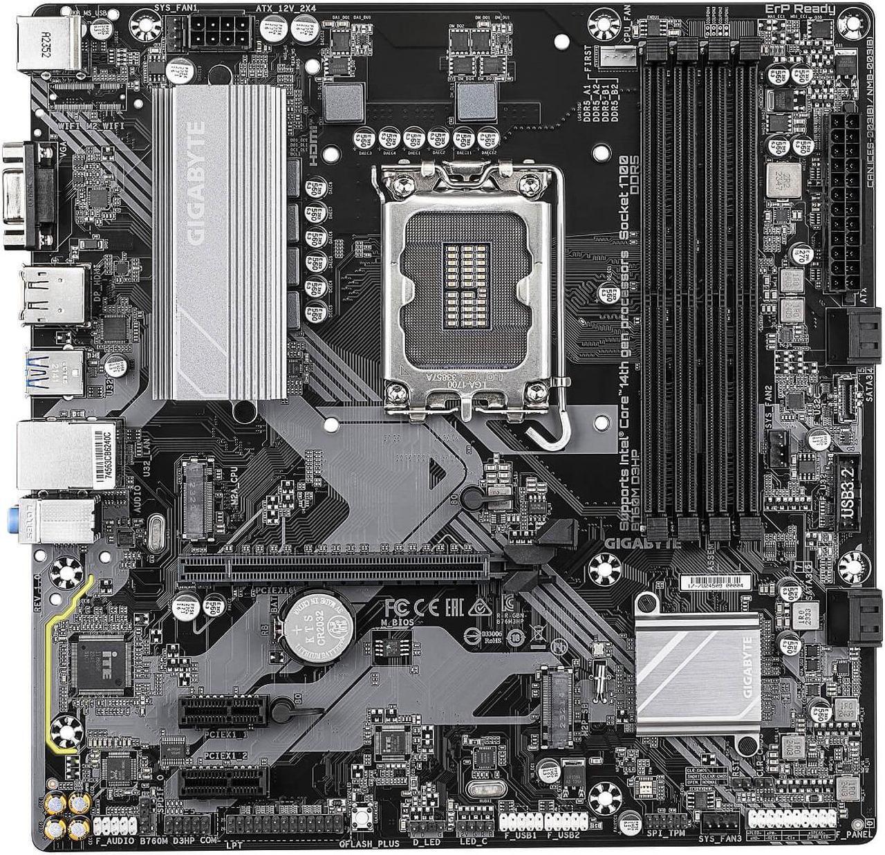Alt view image 2 of 3 - Gigabyte motherboard Intel B760M D3HP LGA 1700 DDR5 Micro ATX DisplayPort USB Type-C
