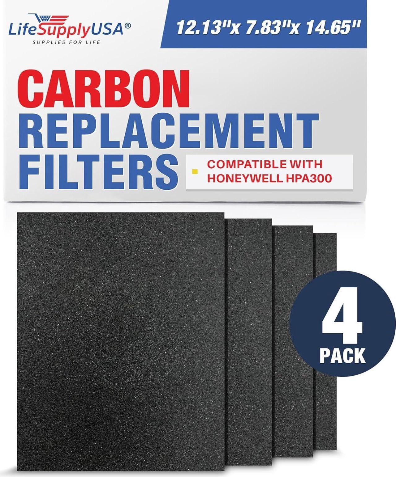 (4-Pack) Carbon Pre-Filter Replacements Compatible with Honeywell HPA300 Air Purifier