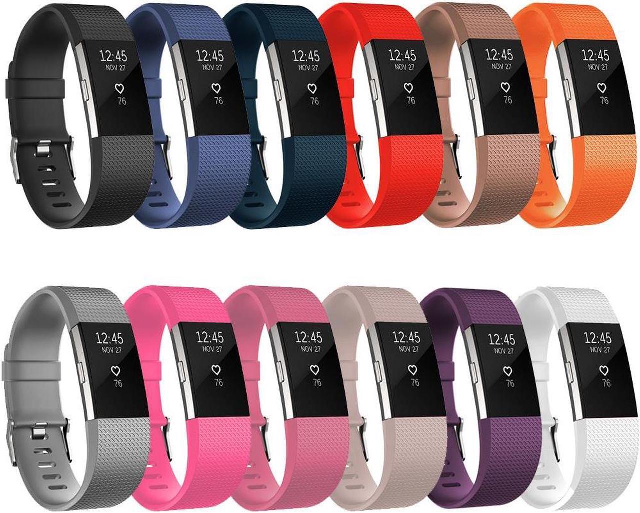 Alt view image 2 of 2 - StrapsCo Small/Large Silicone Replacement Watch Band Strap for Fitbit Charge 2 (Midnight Blue)