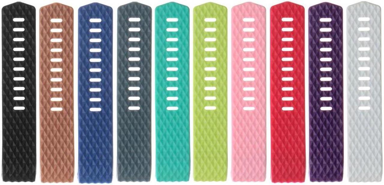 Alt view image 3 of 3 - StrapsCo Small/Large Diamond Pattern Silicone Replacement Watch Band Strap for Fitbit Charge 2 (Royal Blue)