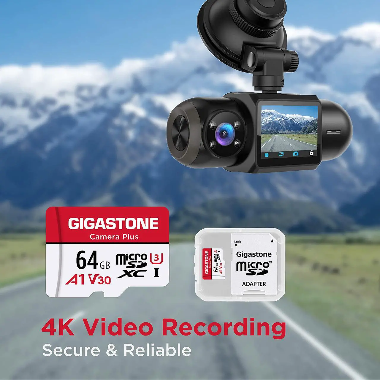 Alt view image 5 of 7 - [Gigastone] 64GB Micro SD Card, Camera Plus, MicroSDXC Memory Card for Wyze Cam, Video Camera, Security Camera, Smartphone, Fire tablet, 4K Video Recording, UHS-I U3 A1 V30, 95MB/s, with Adapter