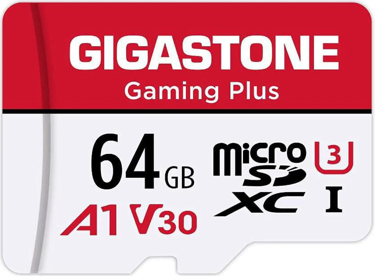 Main image of Gigastone 64GB Micro SD Card, Gaming Plus, Nintendo-Switch Compatible MicroSDXC Memory Card, 95MB/s, 4K Video Recording, Action Camera, Wyze, GoPro,Dash Cam, Security Camera, UHS-I A1 U3 V30 Class 10