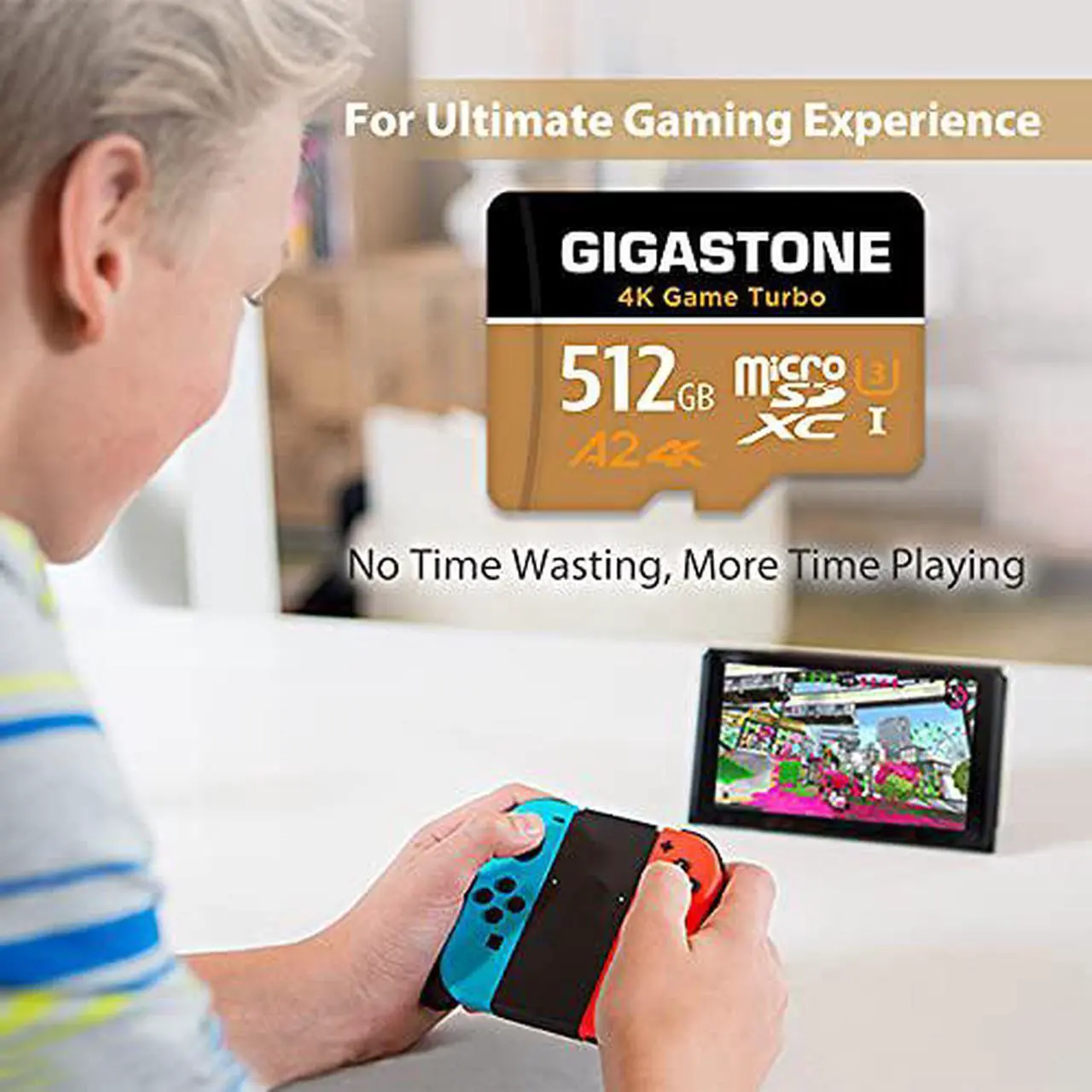 Alt view image 2 of 6 - [5-Yrs Free Data Recovery] Gigastone 512GB Micro SD Card, 4K Game Turbo, MicroSDXC Memory Card for Nintendo-Switch, GoPro, Action Camera, DJI, UHD Video, R/W up to 100/60 MB/s, UHS-I U3 A2 V30 C10
