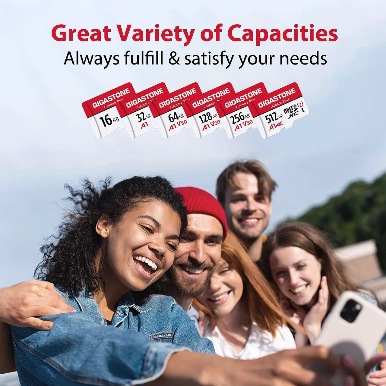 Alt view image 6 of 7 - [Gigastone] Micro SD Card 32GB 5-Pack, Camera Plus, MicroSDHC Memory Card for Video Camera, Wyze Cam, Security Camera, Roku, Full HD Video Recording, UHS-I U1 A1 Class 10, up to 90MB/s, with Adapter