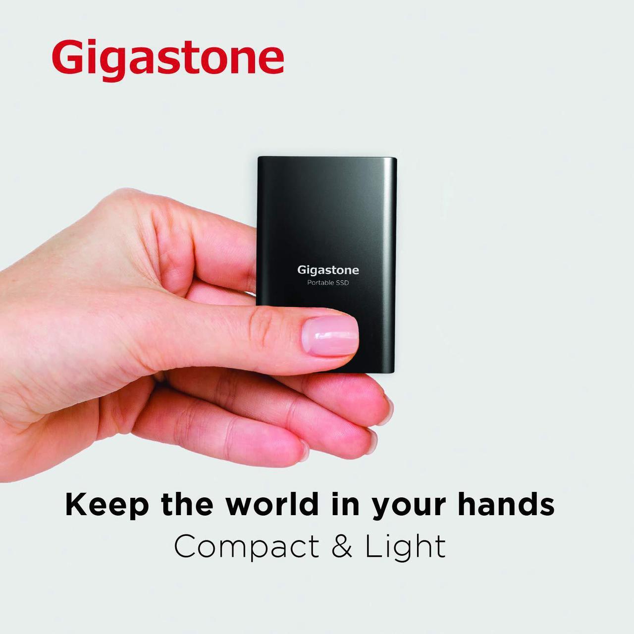 Alt view image 3 of 6 - Gigastone 1TB External SSD USB 3.2 Type C, Read Speed up to 500MB/s, 3D NAND, Ultra Slim Metal Portable Solid State Drive, for PC Laptop Mac Windows Linux Android PS4 Xbox One Smart TV