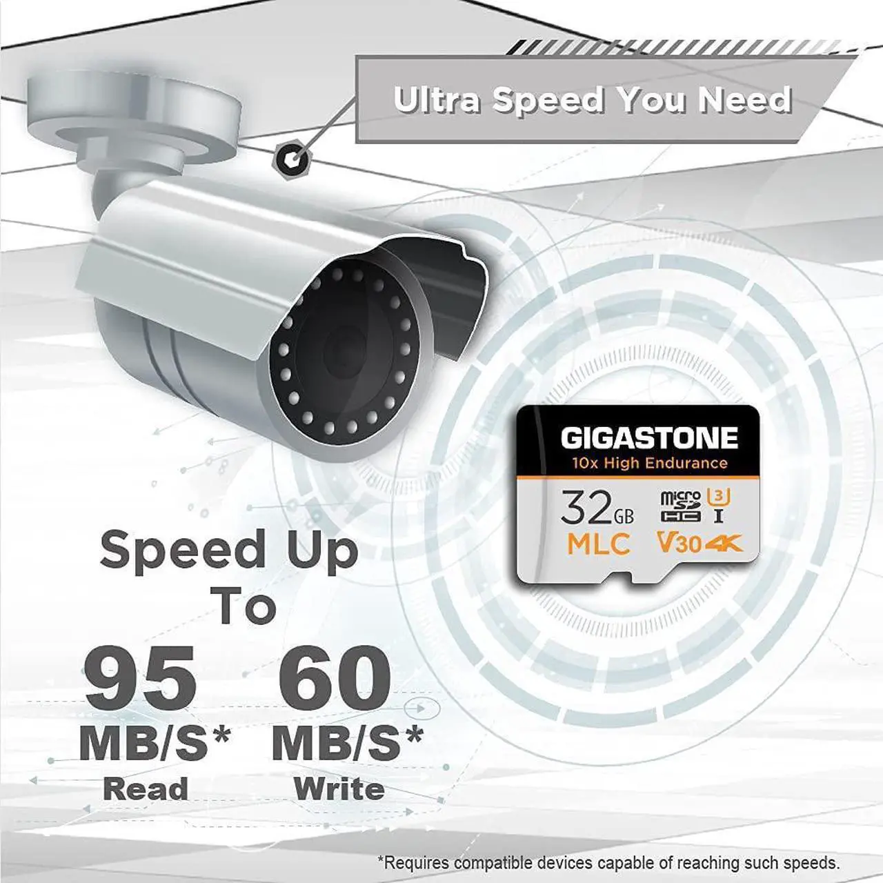 Alt view image 2 of 7 - [10x High Endurance] Gigastone Industrial 32GB 2-Pack MLC Micro SD Card, 4K Video Recording, Security Cam, Dash Cam, Surveillance Compatible 95MB/s, U3 C10, with Adapter [5-Yrs Free Data Recover