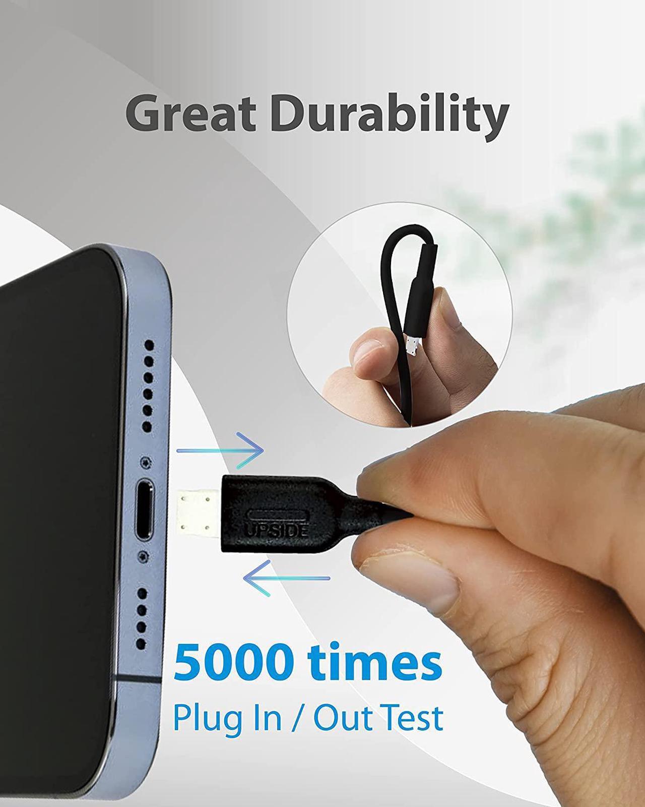 Alt view image 2 of 7 - [10-Pack]Gigastone Charging Cable for Apple Lightning Devices, 3ft Fast Charge 12W, Compatible with iPhone, iPad, Charging only, Data Sync not Supported, Black