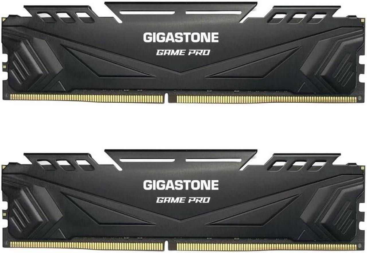 Main image of DDR4 RAM GIGASTONE Black Game PRO Desktop RAM 32GB (2x16GB) DDR4 RAM 32GB DDR4-3200MHz PC4-25600 CL16 1.35V 288 Pin Unbuffered Non ECC UDIMM for PC Gaming Desktop Memory (Desktop ONLY)