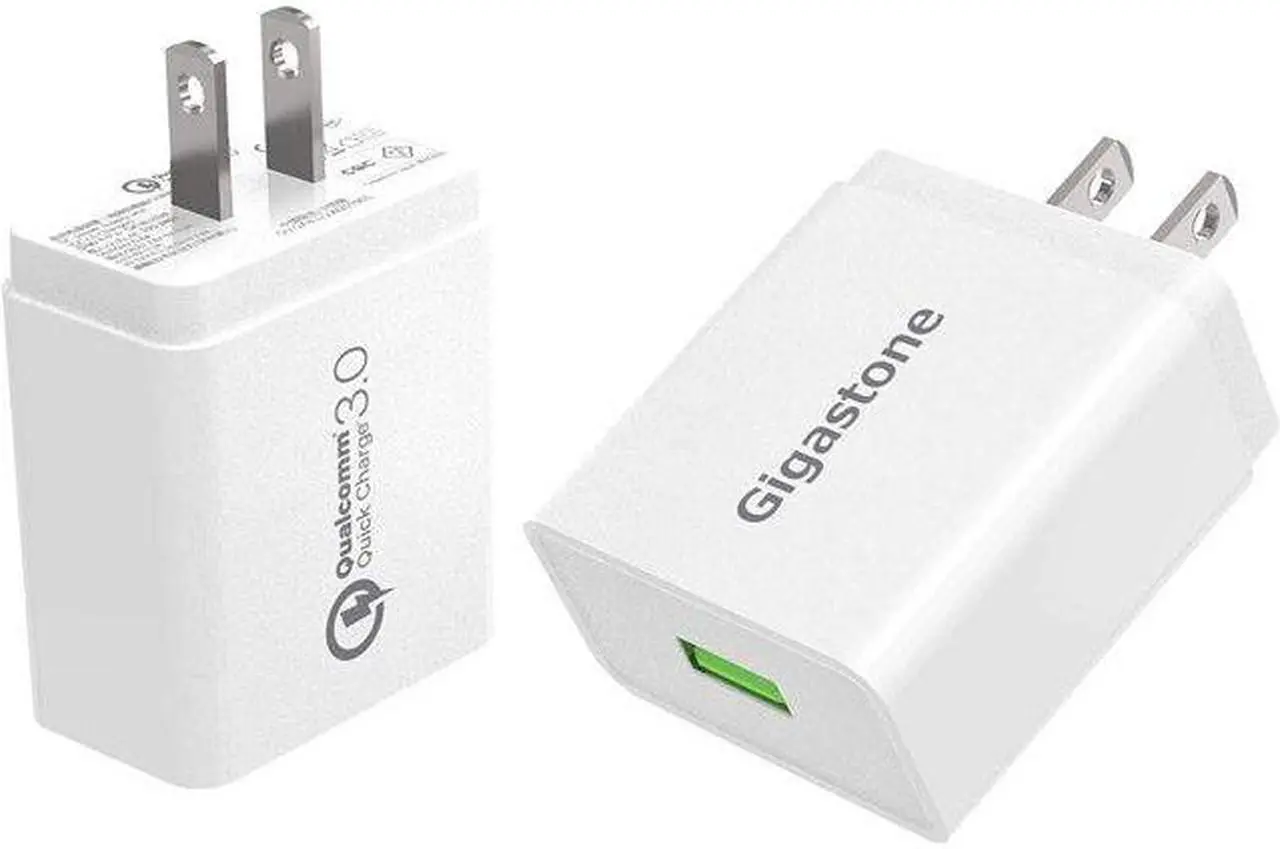 Main image of Gigastone USB 18W Fast Charge Wall Charger with Qualcomm Quick Charge 3.0 - White, 2 Pack