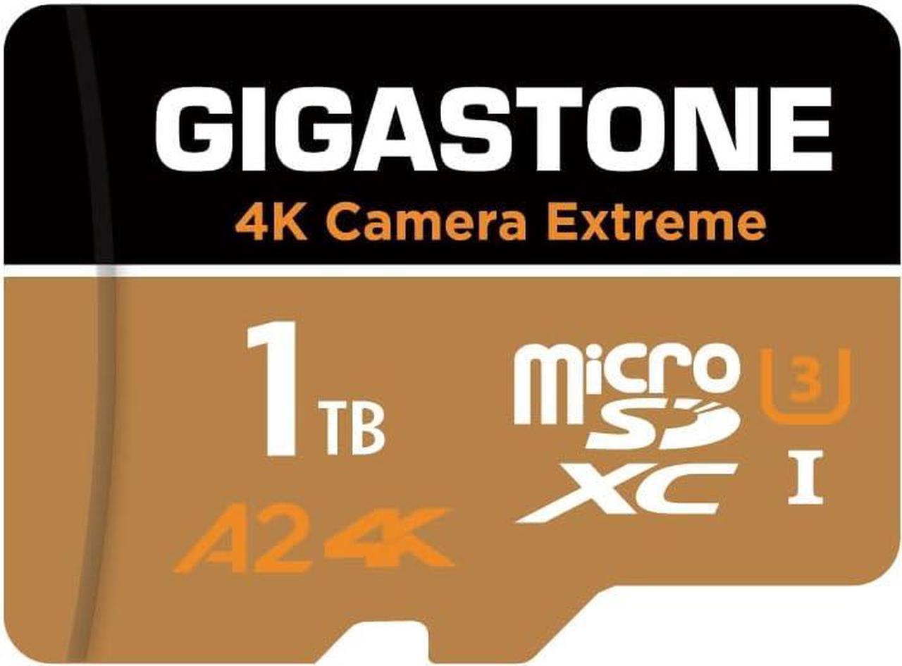 [5-Yrs Free Data Recovery] Gigastone 1TB Micro SD Card, 4K Camera Extreme, R/W up to 160/140 MB/s, MicroSDXC Memory Card for GoPro, Action Camera, DJI, 4K UHD Video, UHS-I U3 A2 4K C10