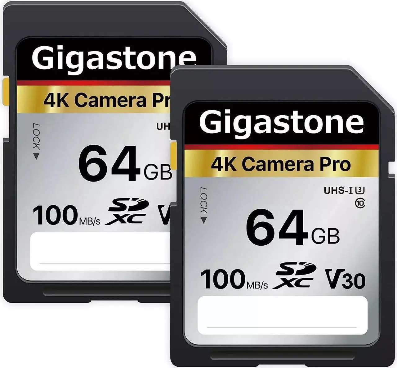 Main image of GIGASTONE 64GB 2-Pack SD Card V30 SDXC Memory Card High Speed 4K Ultra HD UHD Video Compatible with Canon Nikon Sony Pentax Kodak Olympus Panasonic Digital Camera, with 2 Mini cases