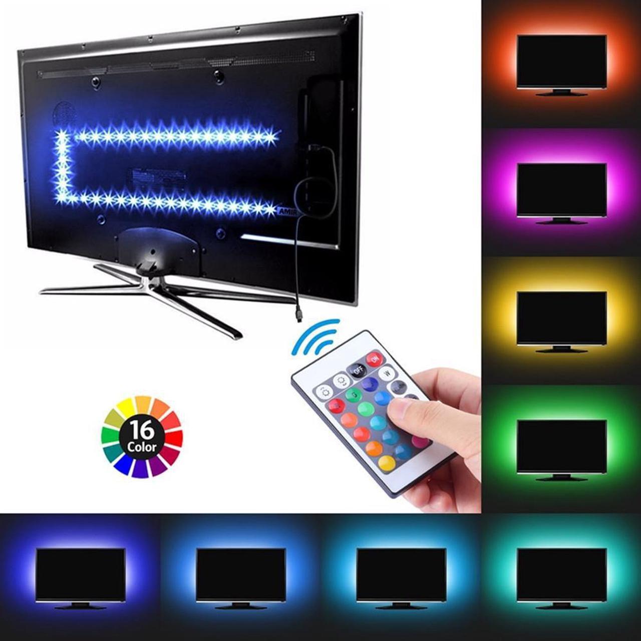 Alt view image 3 of 6 - Strip Light RGB 2M/78.74 INCH LED TV Backlight Strip Light USB Bias Monitor Lighting