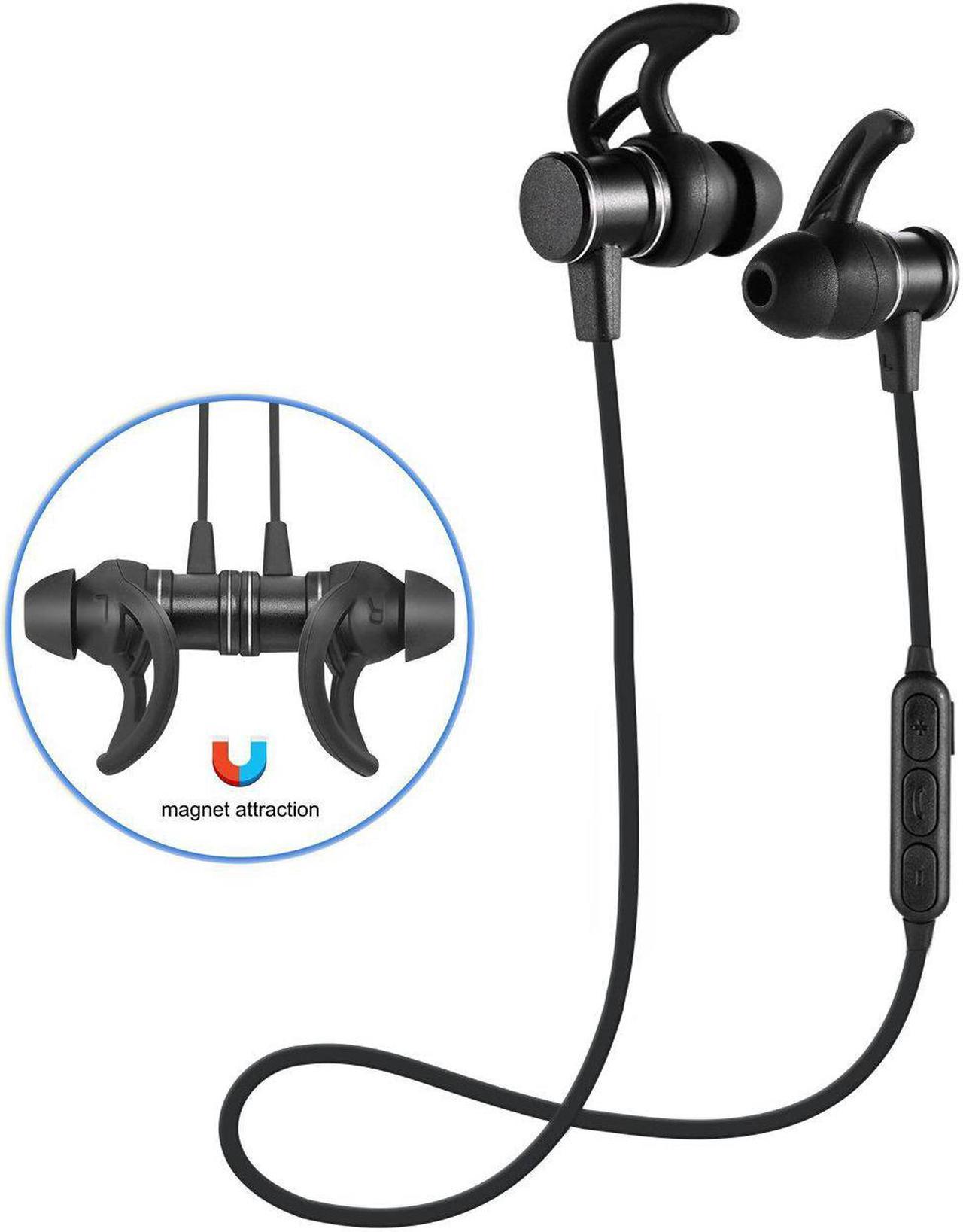 Wireless Bluetooth Sport Earphones Built In Microphone Runner Noise Canceling Headset In-Ears Call Center Smart  Phone Black