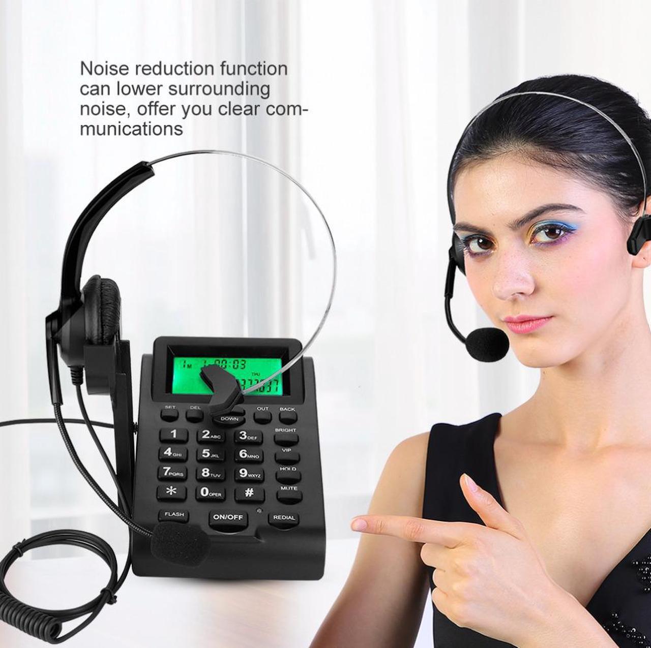 HT900-300 Practical FSK / DTMF Caller ID Display Call Center Noise Reduction Headset Telephone for Training Use