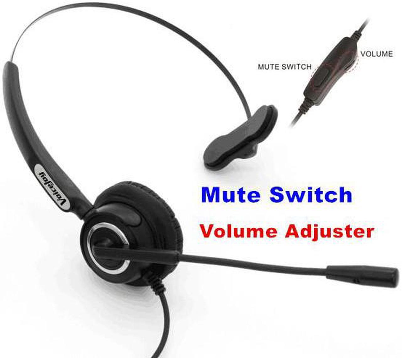 Volume and Mute with Mic office headset headphones with 4-pin RJ9 plug Anti-noise headset call center headphones