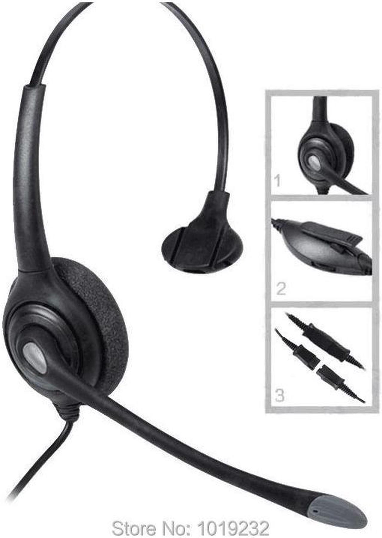 RJ09 RJ11 call center headset with RJ9 plug ,QD cable+ Volume+Mute telephone headset RJ9 plug,or 2.5mm plug or dual 3.5mm plug