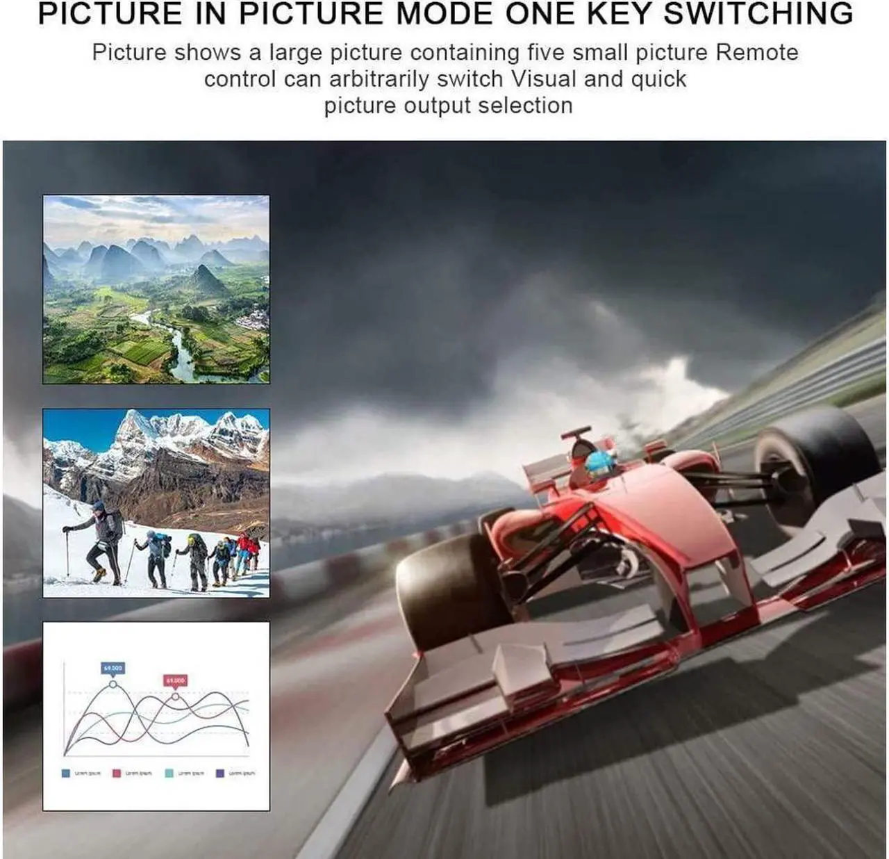 Alt view image 6 of 7 - 4K HDMI Matrix Switch 6x2, 6 in 2 Out Video Multi-viewer Switcher Splitter Audio Extractor Multiviewer with IR Remote- Support Ultra HD 4K x 2K, 3D 1080P @60hz,ARC,PIP, EDID