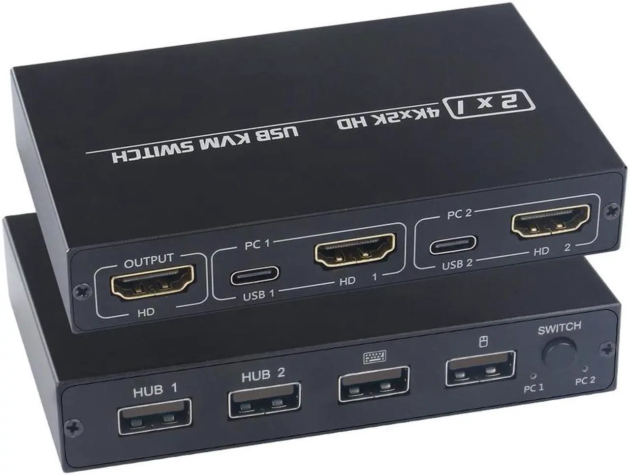 Main image of For 2 PC Sharing Keyboard Mouse Printer Plug and Paly Out 4KUSB 2.0 HDMI-compatible KVM Switch Video Display USB Switch Splitter