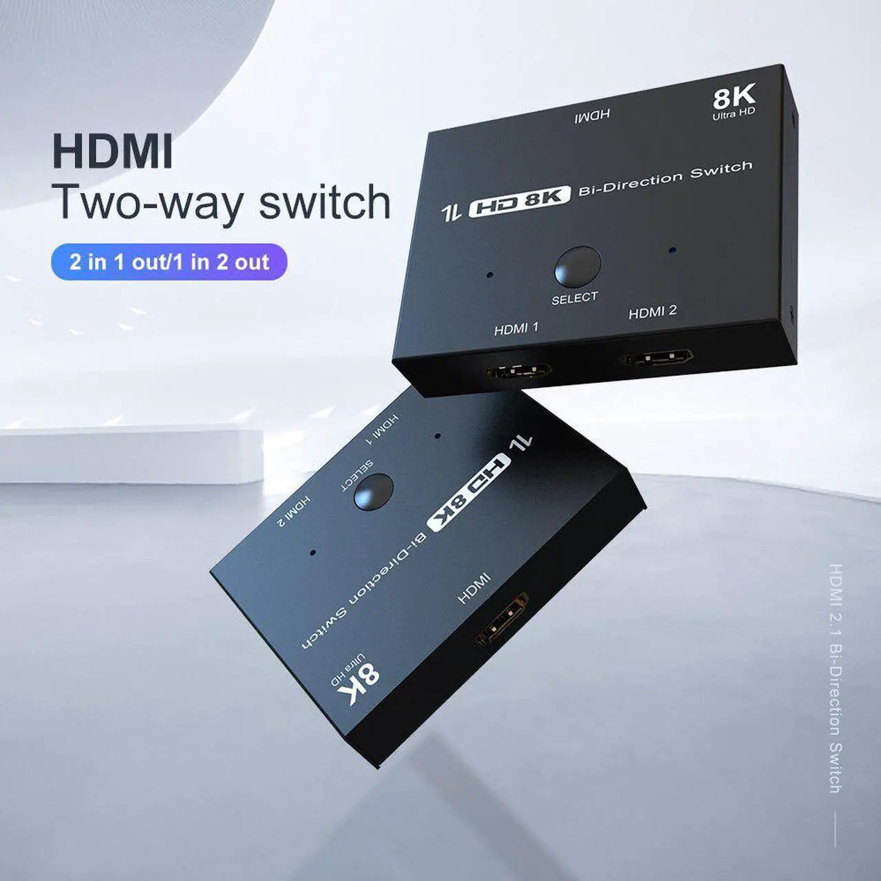 Main image of Ultra HD 8K HDMI 2.1 Bi-Directional Switch 8K 60Hz 1 in 2 Out / 2 in 1 Out High Speed 48Gbps Splitter Converter for Xbox X PS5