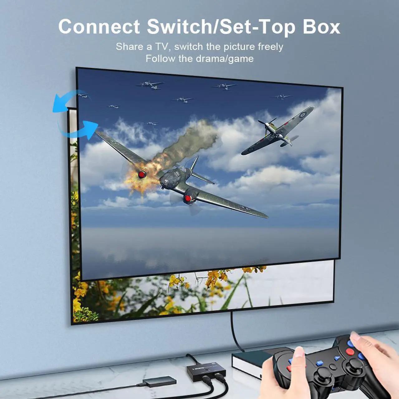 Alt view image 5 of 6 - Ultra HD 8K HDMI 2.1 Bi-Directional Switch 8K 60Hz 1 in 2 Out / 2 in 1 Out High Speed 48Gbps Splitter Converter for Xbox X PS5
