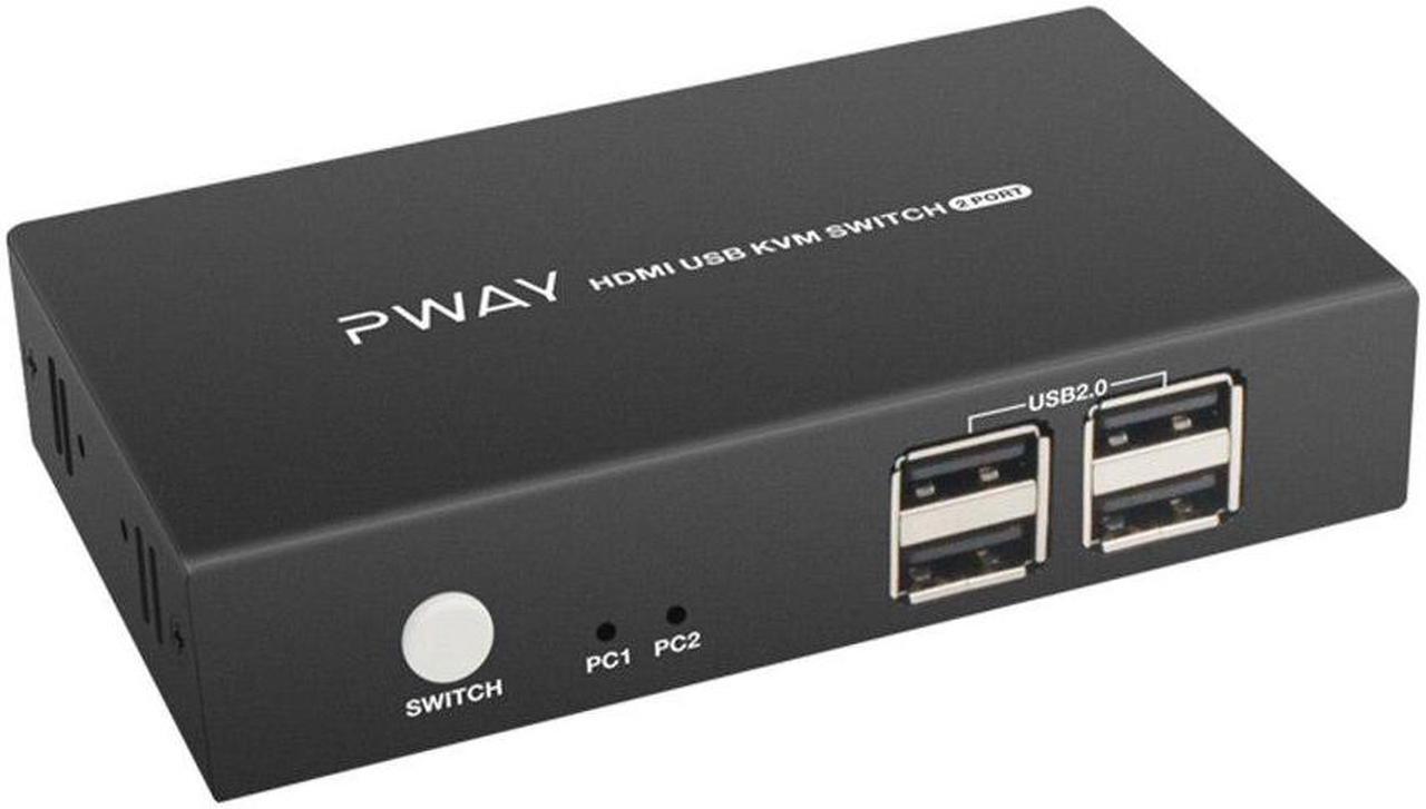 Alt view image 6 of 6 - PWAY USB KVM Switch HDMI Splitter Keyboard And Mouse Switch HD 4K@30Hz 2 In 1 Out With 4PC USB Port Hub For PC Macbook Laptop