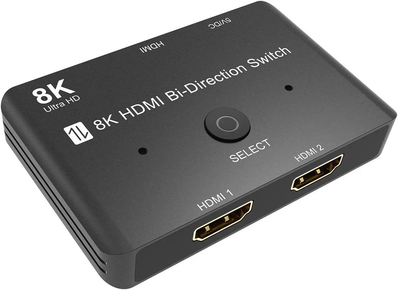 Alt view image 2 of 6 - HDMI compatible 2.1 Switcher Splitter 1 in 2 out or 2 in 1 out Bi-Direction Adapter 8K 60Hz 4K 120Hz for PS5 Xbox HDTV Switch