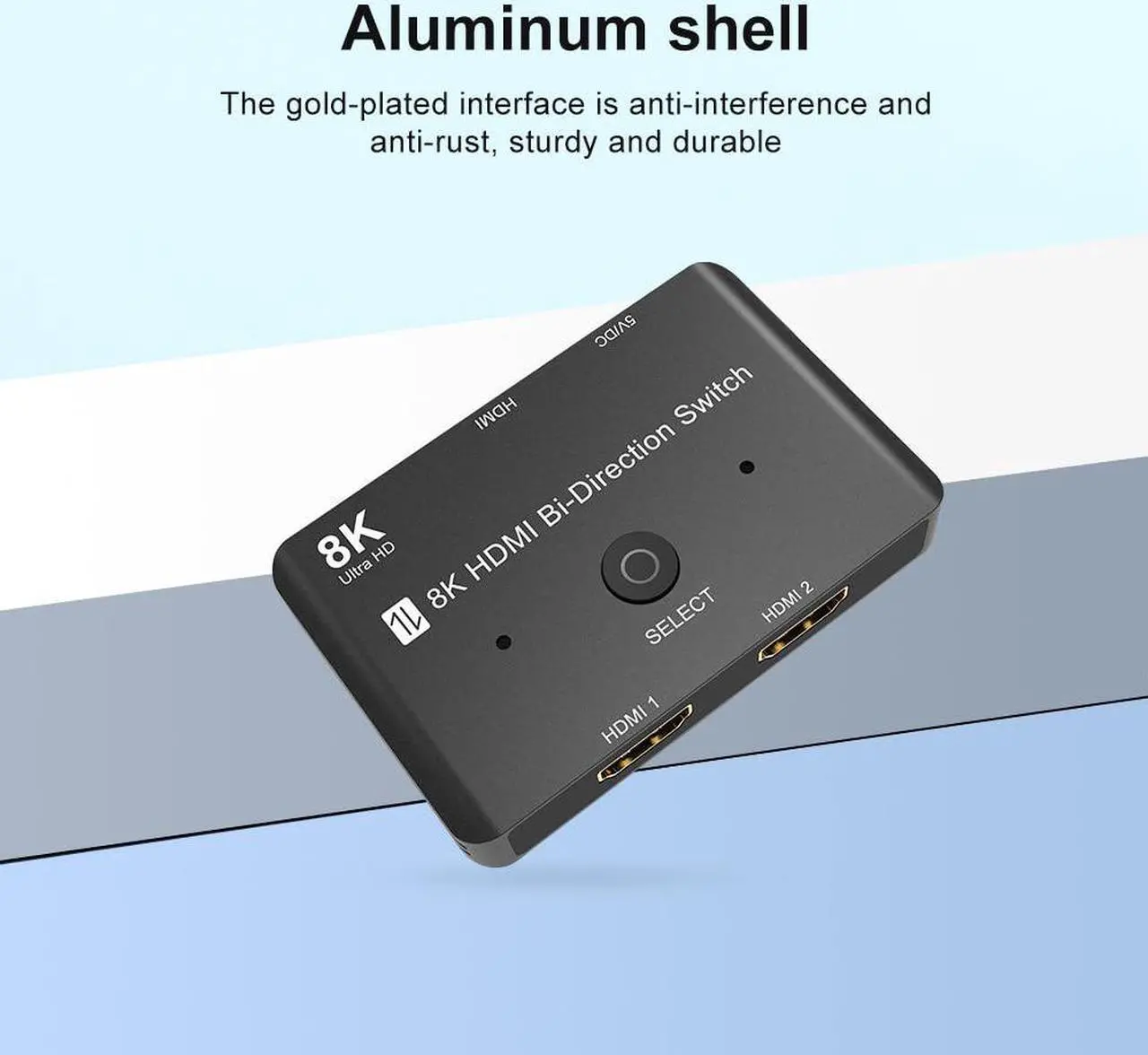 Alt view image 3 of 6 - HDMI compatible 2.1 Switcher Splitter 1 in 2 out or 2 in 1 out Bi-Direction Adapter 8K 60Hz 4K 120Hz for PS5 Xbox HDTV Switch