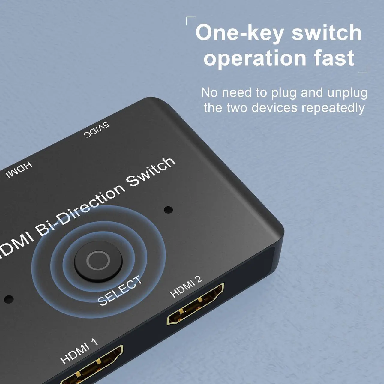 Alt view image 4 of 6 - HDMI compatible 2.1 Switcher Splitter 1 in 2 out or 2 in 1 out Bi-Direction Adapter 8K 60Hz 4K 120Hz for PS5 Xbox HDTV Switch