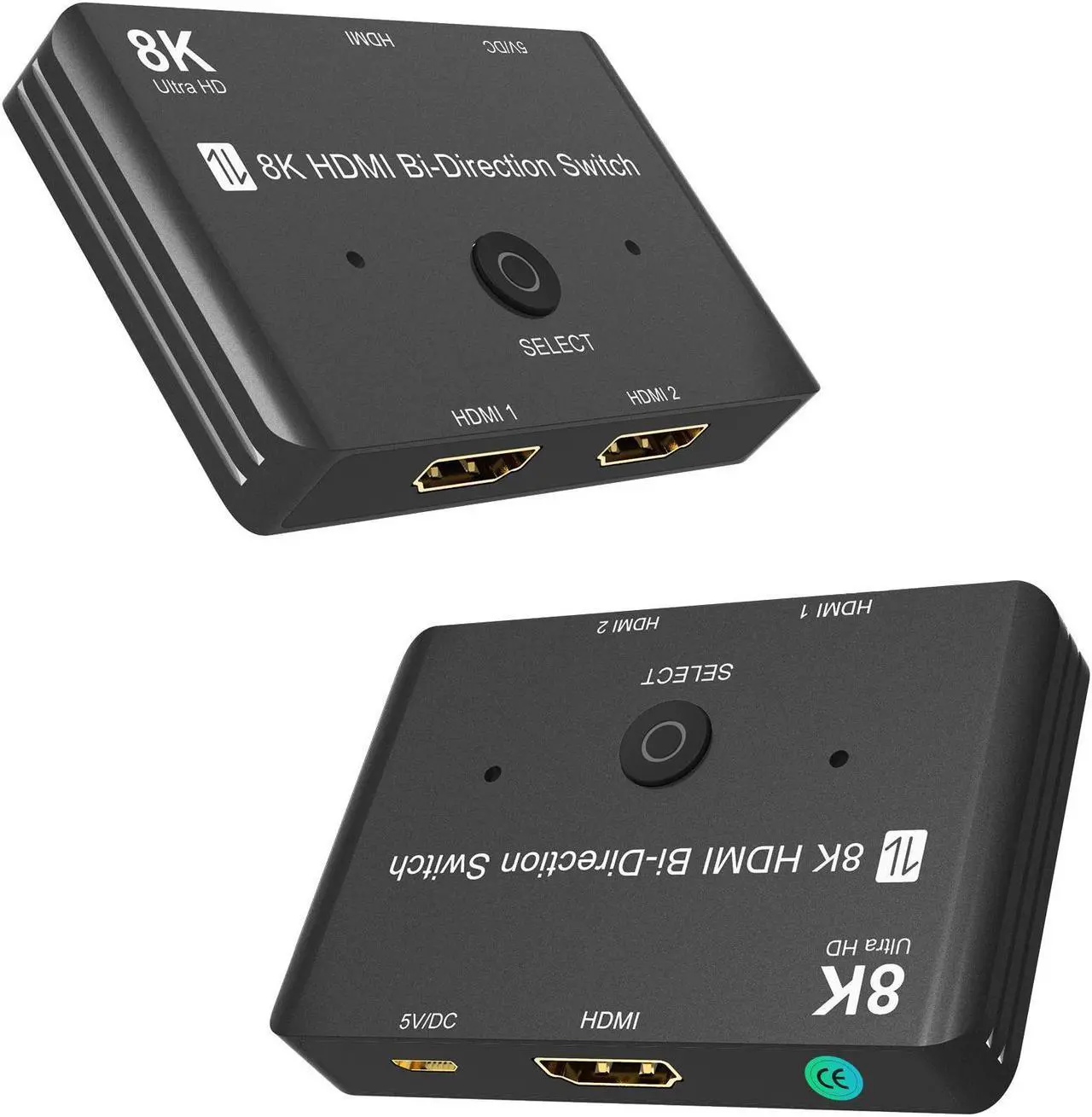 Alt view image 6 of 6 - HDMI compatible 2.1 Switcher Splitter 1 in 2 out or 2 in 1 out Bi-Direction Adapter 8K 60Hz 4K 120Hz for PS5 Xbox HDTV Switch