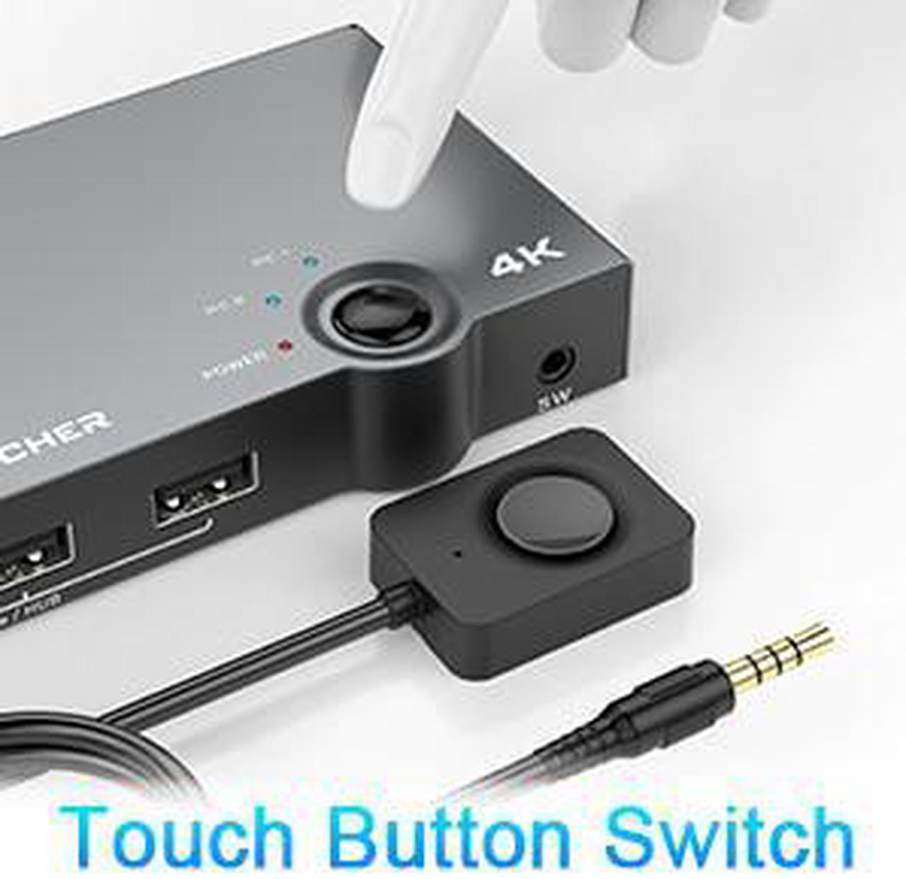 Alt view image 3 of 6 - New product 4 port usb 2.0 kvm switch 4k 60hz hdmi kvm switcher support 2 PC computer HDMI and USBS Output