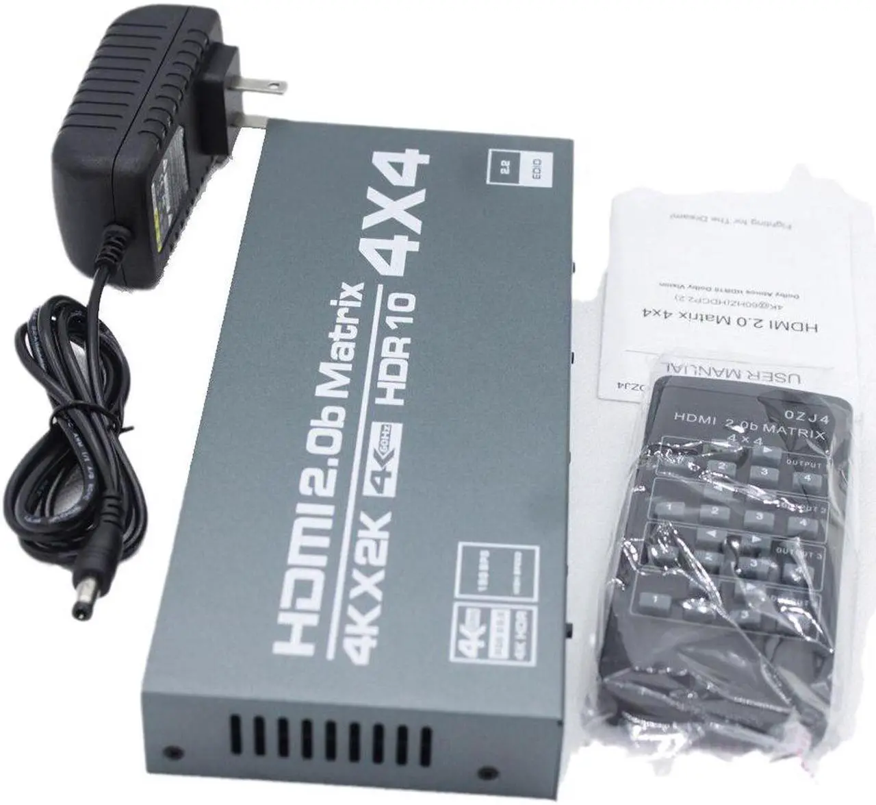 Alt view image 6 of 6 - 4 In 4 Out HDMI-Compatible Splitter 4K@60Hz HDMI-Compatible Matrix Switcher Support Dolby HDR HDCP 2.2 With IR Control