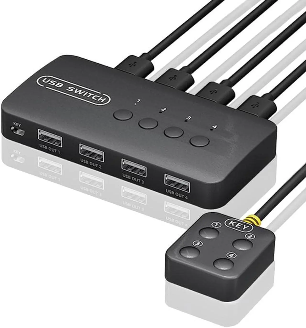 Main image of KVM Switch USB Switch Shared Controller Adapter 4 Inputs 4 Outputs For Laptop Computer Printer Keyboard Mouse Monitor