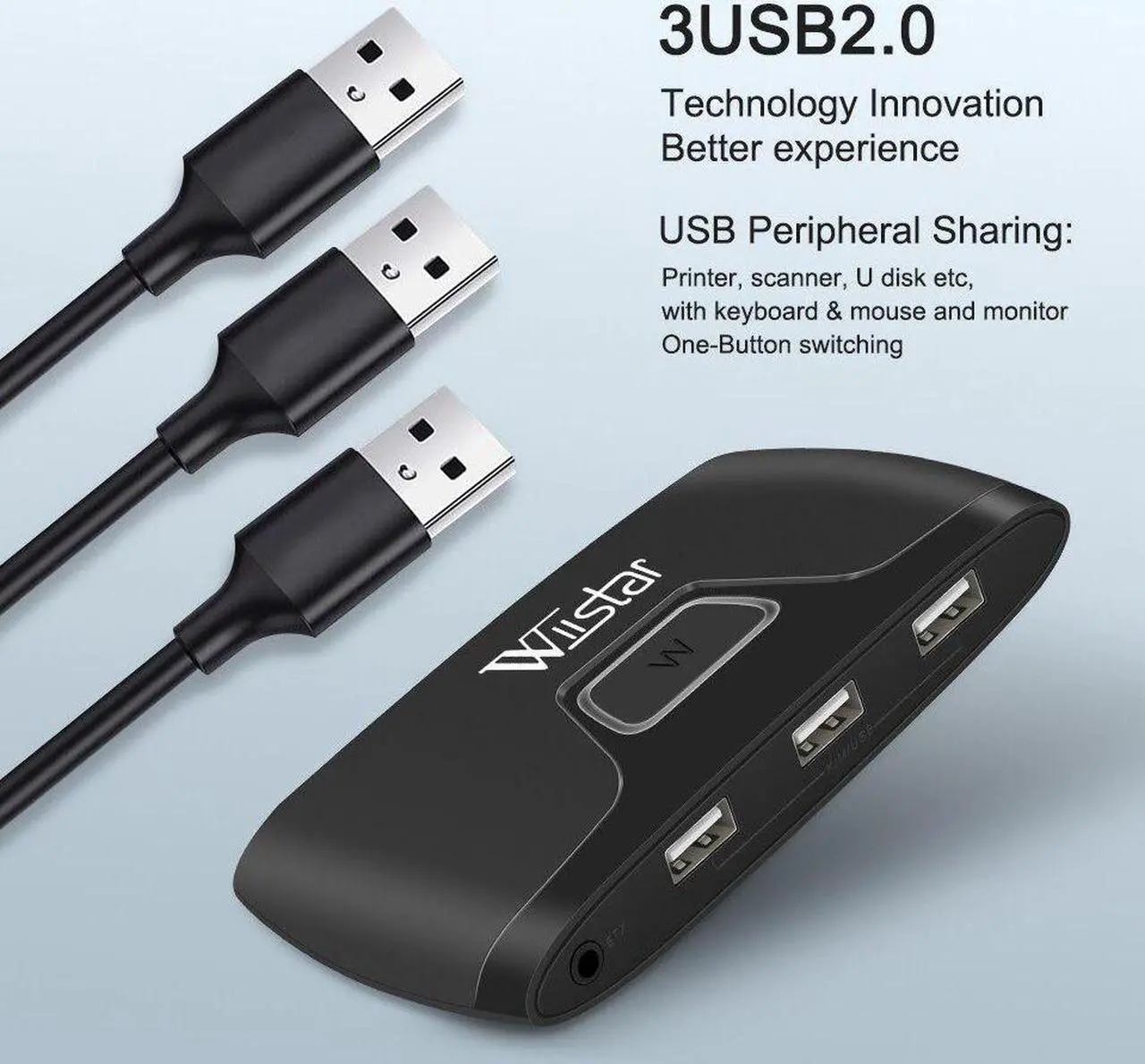 Alt view image 5 of 6 - 2-Port HDMI 2 in 1 out USB KVM Switch Splitter 2x1 3 USB Port For Shared Monitor Keyboard, Mouse Adaptive Printer Controller