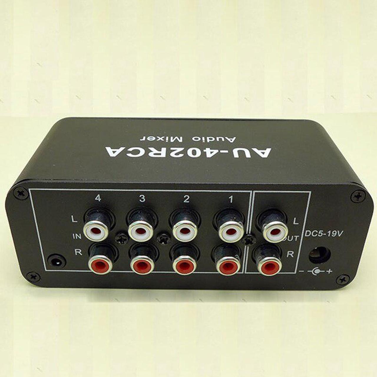 Alt view image 6 of 6 - Multi-Source RCA Mixer Stereo Audio Reverberator Audio Switch Switcher 4 Input 2 Output Driver Headphone Volume Control