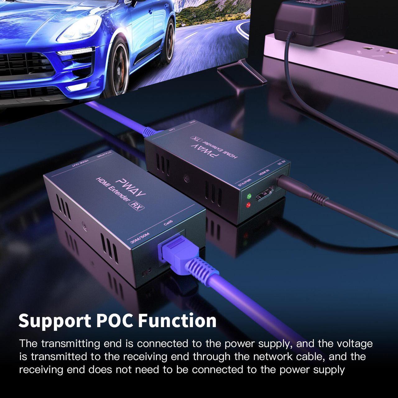 Main image of Extender  Audio Video Converter For PC Ps5 TV Monitor HDMI KVM extender 60M over cat5/6 ethernet cable 1080P hdmi 4k cable