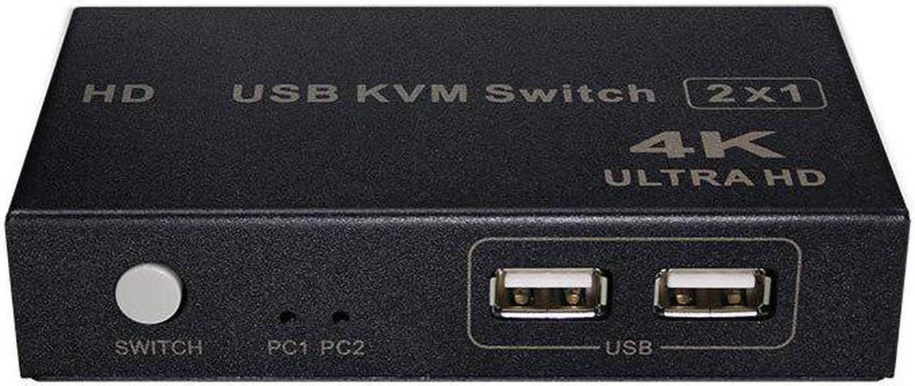 Alt view image 2 of 6 - USB KVM-H2 Converter 4K*2K 30Hz 1080P 2 In 1 Out Ultra Video Switcher Support HDCP PS4 Monitor Keyboard Mouse